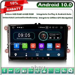 64go 9 Android 10 Autoradio For Vw Passat CC Golf Mk 5/6 Touran Jetta Polo Eos