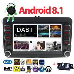 7 Android 8.1 Gps Car Radio Dab + For Vw Passat Seat Golf 5 6 Jetta Touran Obd Sd