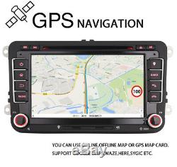 7android 8 Dab + Gps Sat Navi Car Stereo Usb Bluetooth 2 Din For Vw Touran T5 Golf