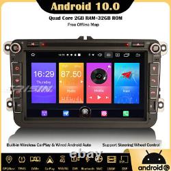 8 Dab+ Android 10.0 Autoradio Carplay Gps For Vw Passat Golf Polo Tiguan Eos T5