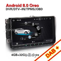9autoradio Android 8.0 Gps Dab + For Golf Passat Mk5 / 6 Touran Tiguan Seat Skoda