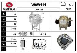 Alternator SNRA VW8111 VW GOLF V/TIGUAN/GOLF IV/BORA Variant/CRAFTER 30-50 Ca