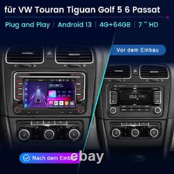 Android13 Carplay 4+64G GPS NAV Car Radio for CD DVD USB VW GOLF Touran