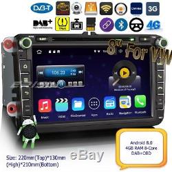 Android 8.0 Car Radio Dab + For Vw Passat Golf Mk5 6 Touran Caddy Jetta Bt 88805f