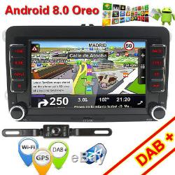 Android 8.0 Dab + Gps Car Radio For Vw Bora Jetta Golf Polo Seat Transporter T5 Sd