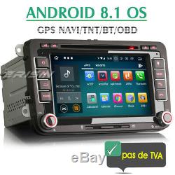 Android 8.1 Car Radio DVD Player Gps Bt Obd2 Wifi Tnt For Skoda Passat Golf