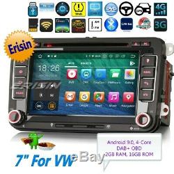 Android 9.0 Dab + Car Radio For Vw Skoda Golf Seat Sharan Touran Fabia Tnt Cam4848