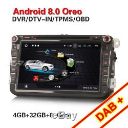 Dab + Head Unit Android 8.0 Gps Navi DVD Golf Passat 5 Tiguan Jetta Eos Seat Skoda