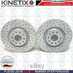 Kinetix Perforated Front Brake Discs Audi S3 Vw Golf Gti Passat R Seat Leon 340mm