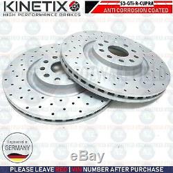 Kinetix Perforated Front Brake Discs Audi S3 Vw Golf Gti Passat R Seat Leon 340mm