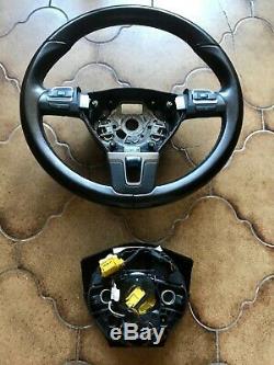Leather Multifunction Steering Skoda Seat Vw Golf 6 Passat Polo Touran Airbag +