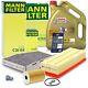 Mann-filter Kit Revision + 5l Castrol 5w-30 Ll For Vw Golf 6 5k Aj 1.6 2.0 Tdi