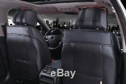 Universal Black Fabric & Leather Seat Covers Full Set Car Camper Van