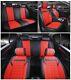 Universal Car Seat Covers Set Protectors Red Black Simili Leather Luxury