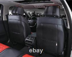 Universal Car Seat Covers Set Protectors Red Black Simili Leather Luxury