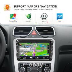 2DIN Autoradio 8 Android 8.1 Bluetooth GPS Wifi pour VW Skoda Seat+12LED Caméra