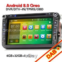 8Android 8.0 Autoradio Navi CD DAB+GPS for PASSAT GOLF TOURAN POLO SKODA SEAT
