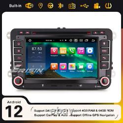 8-Cours 64GB Android 12 Car Stereo GPS VW Golf Mk5 Mk6 Passat CC B6 Skoda Touran