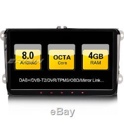 9Android 8.0 Autoradio GPS DAB+for Passat Golf Mk5/6 Touran Sharan Seat Skoda