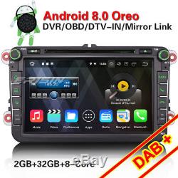 Android 8.0 Dab+Autoradio GPS CD Navi for PASSAT GOLF SHARAN POLO EOS SKODA SEAT