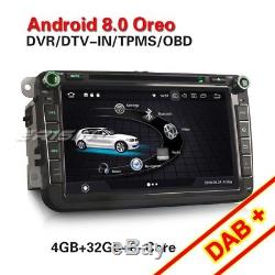 Android 8.0 GPS Autoradio DAB+For VW Passat Seat Golf 5 6 Jetta Touran OPS CD 4G