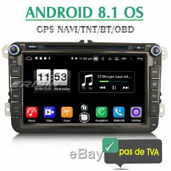 Android 8.1 Autoradio tactile GPS DVD Bluetooth OBD2 TNT for EOS Passat Golf 5 6