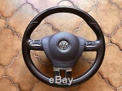 Volant cuir multifonctions VW SKODA SEAT Golf 6 Passat Polo Touran +airbag
